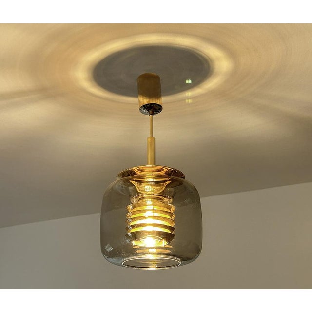 Mid-Century Modern Vintage Glass Pendant Light from Erco, 1970s For Sale - Image 3 of 14