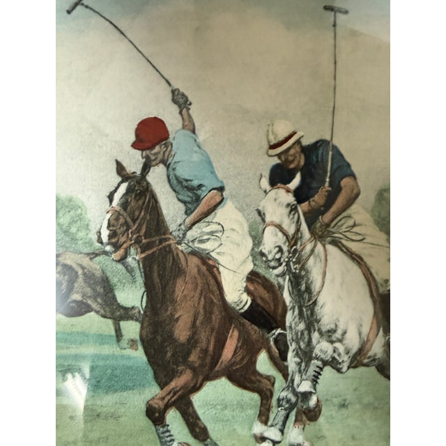 Cal-Mode Fine Furniture Gallop on the Boards Polo Scene, Framed For Sale In San Francisco - Image 6 of 11