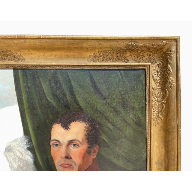Portrait of an Officer of the National Guard, Oil on Canvas, 1800s For Sale - Image 8 of 13