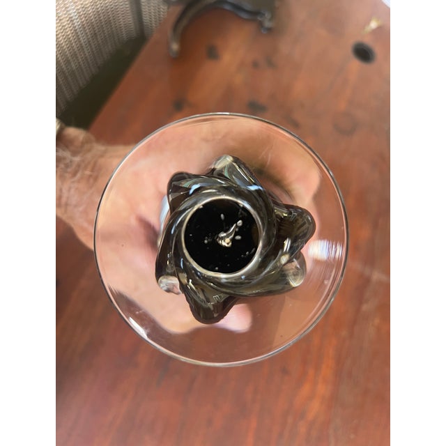 Tiffin Killarney Teal Green 3-Leaf Stem Bud Vase For Sale - Image 4 of 6