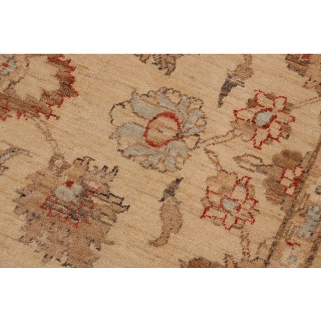 1990s Oriental Ziegler Beige Tan Hand-Knotted Wool Rug - 8'11'' X 12'0'' For Sale - Image 5 of 8