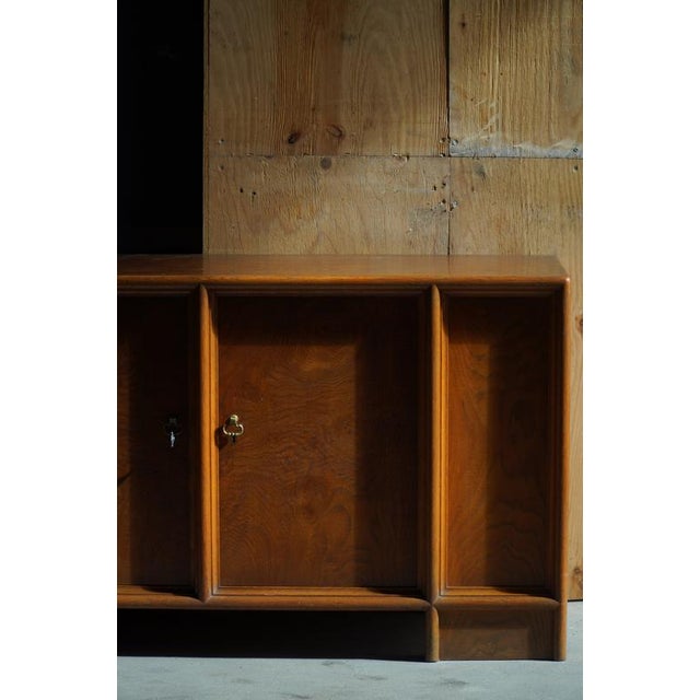 Large Danish Modern Sculptural Oak Sideboard with Paneled Doors, 1950s For Sale - Image 17 of 18