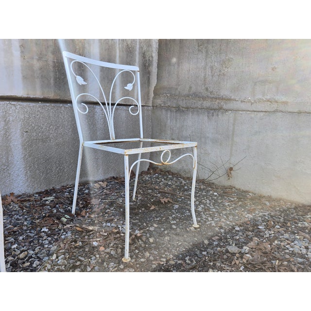 Vintage Salterini Style Wrought Iron Dining Chairs - Set of 4 For Sale In Providence - Image 6 of 12