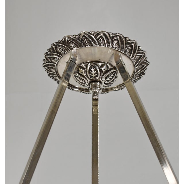 French Art Deco Pendant Light by Cristalleries De Verdun 1930 France For Sale - Image 6 of 6