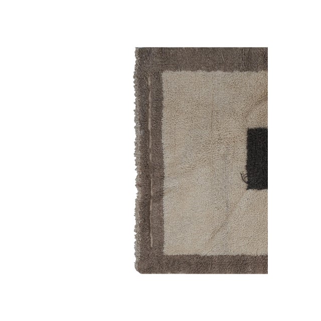 Vintage Angora Wool Turkish Shaggy Rug 3'3'' X 4'5'' 39" x 54" / 100 x 138 Cm Hand woven with high quality pure wool...