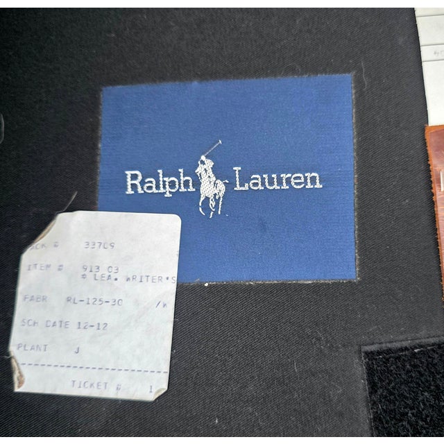 Vintage Ralph Lauren Leather Writer's Club Chair & Ottoman For Sale - Image 11 of 12