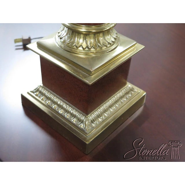 Age: Approx: 20 Years Old Details: Beautiful Brass and Faux Finish Lamp Nice Decorative Lamp Will Make Nice Accent To Any...