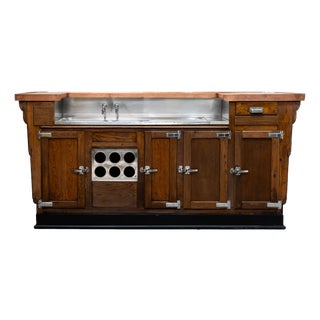 Vintage Copper and Oak Countertop, 1960s For Sale