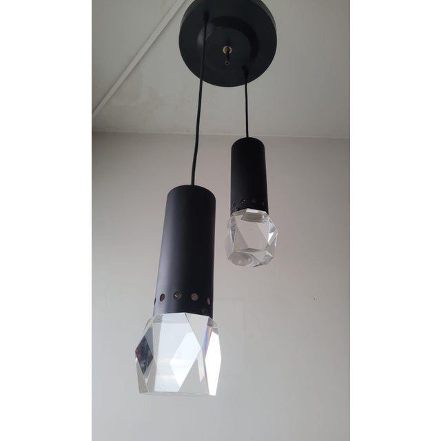 Pendant Lamp in Glass and Metal with Faceted Diffuser from Stilnovo, Italy, 1960s For Sale - Image 12 of 14