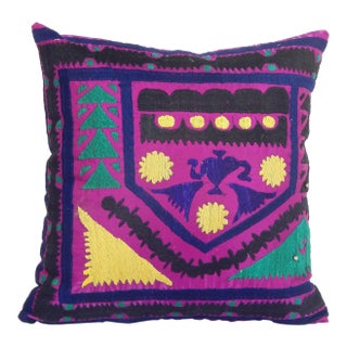 Purple Suzani Throw Pillow Cover For Sale