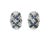 Late 20th Century 14K White Gold Champagne Diamond Sapphire Mosaic Huggie Earrings Estate, Pair For Sale - Image 4 of 4