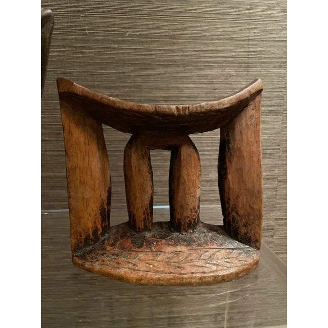 African Carved Arussi Headrests- a Pair For Sale - Image 4 of 5