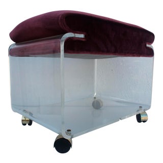 Vintage Lucite Vanity Stool For Sale