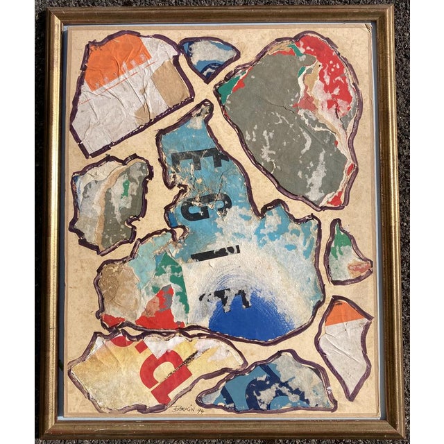 Borkin, Composition, Collage, 1994, Framed For Sale - Image 11 of 11