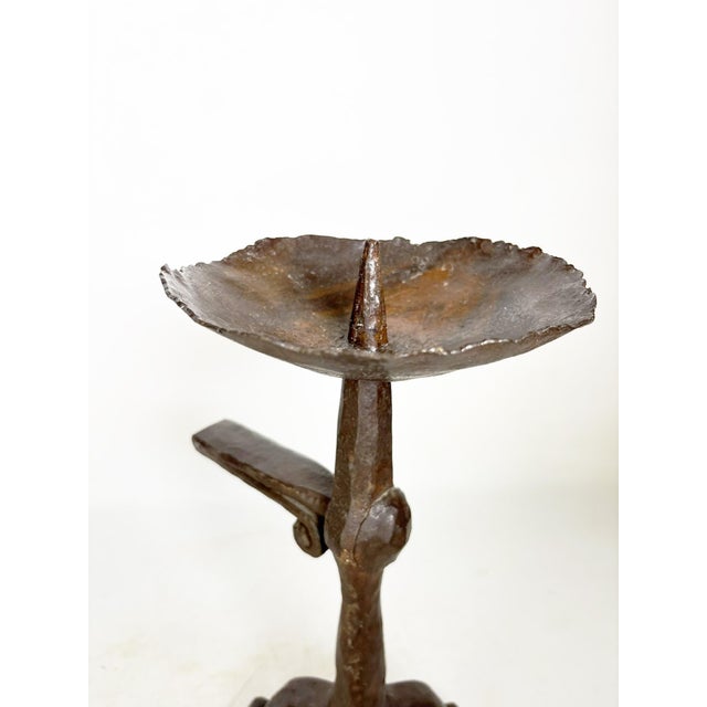 Brown French Workshop Cast Iron Candlestick, 1950s For Sale - Image 8 of 11