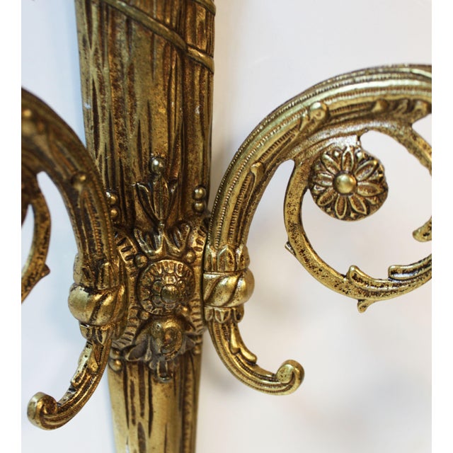 Gilt Bronze Wall Sconces, Set of 2 For Sale - Image 5 of 12