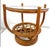1970s Bent Rattan Round Side Table With Glass Top and Lattice Shelf For Sale - Image 4 of 5