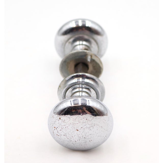 Reclaimed Classic 1.75 In. Chrome Brass Door Knob Set For Sale - Image 4 of 5