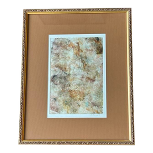 Vintage Framed Abstract Etching W/ Aquatint by K. Francis c.1991