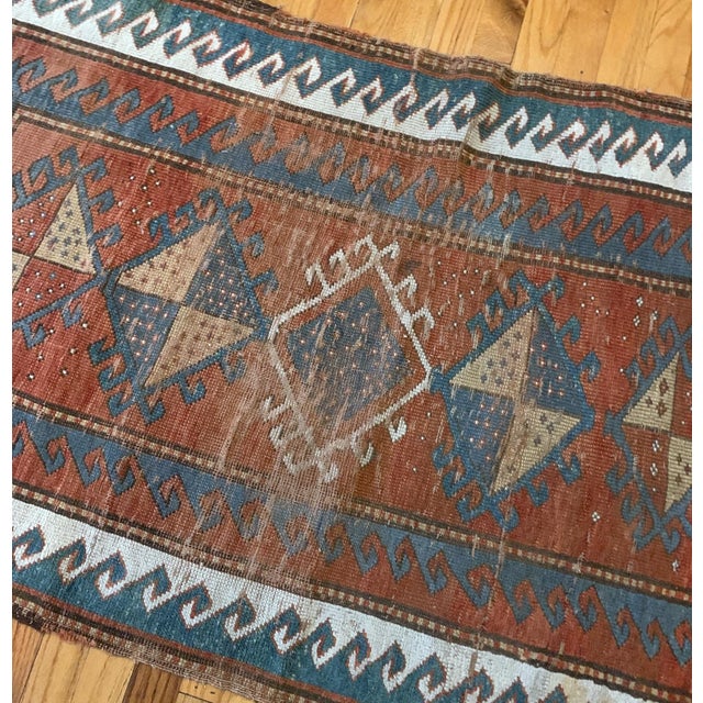 Textile 1880s, Handmade Antique Collectible Caucasian Kazak Rug 2.7' X 4.2' For Sale - Image 7 of 7