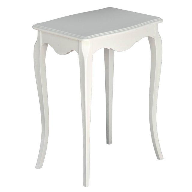 1920s Petite Antique White French Side Table For Sale - Image 4 of 8