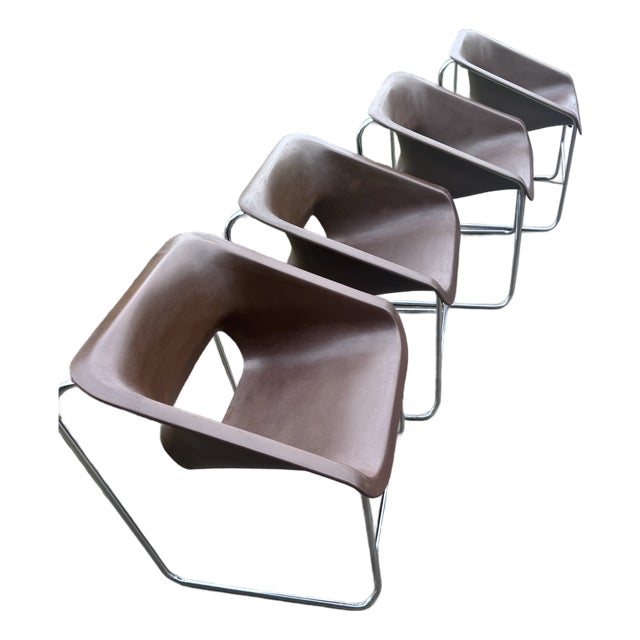Set of 4 Vintage 1976 Paul Boulva Lotus Chairs for Artopex For Sale