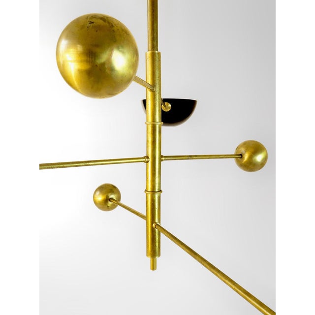 Italian Brass Adjustable Counterweight Lamp in the style of Stilnovo, 1960s For Sale - Image 5 of 7