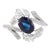 Royal Blue Sapphire Diamond Wedding Ring for Women Size 5.5 For Sale