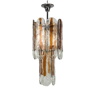 Vintage Italian Murano Glass Occhio Chandelier from Mazzega, Italy, 1970s For Sale