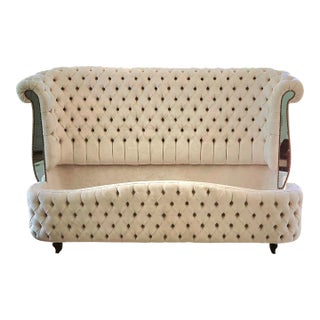 Bridgitte Ivory Mirror Bed by Haute House - King Size For Sale