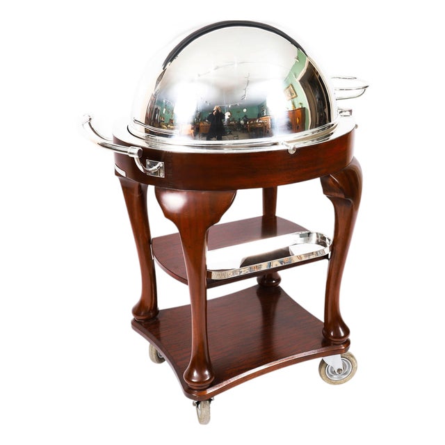 Antique Art Deco Drakes Silver Plated Beef Carving Trolley, 1930s For Sale