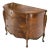 Bow Front Burl Wood 3 Drawer Carved Bombay Chest of Drawers Dresser Commode For Sale