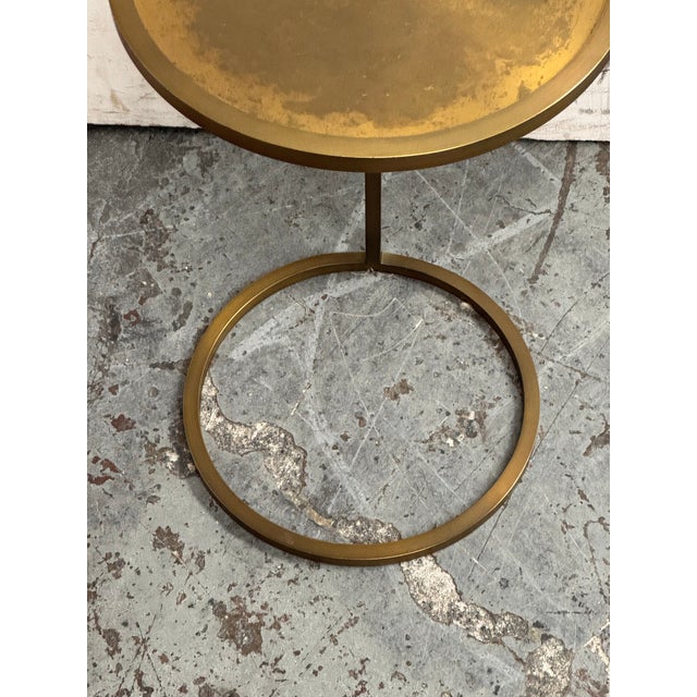Art Deco Restoration Hardware 1930s Martini Round Side Table For Sale - Image 3 of 12