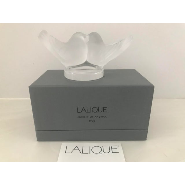 1990s LaLique Society of America 1993 Crystal Love Birds New in Box For Sale - Image 5 of 13