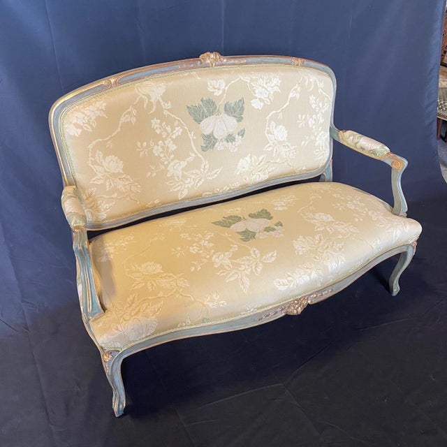 French Louis XV Painted Sofa For Sale - Image 4 of 6