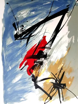 Jean Miotte - Abstract Composition - Original Aquatint Engraving 1970s