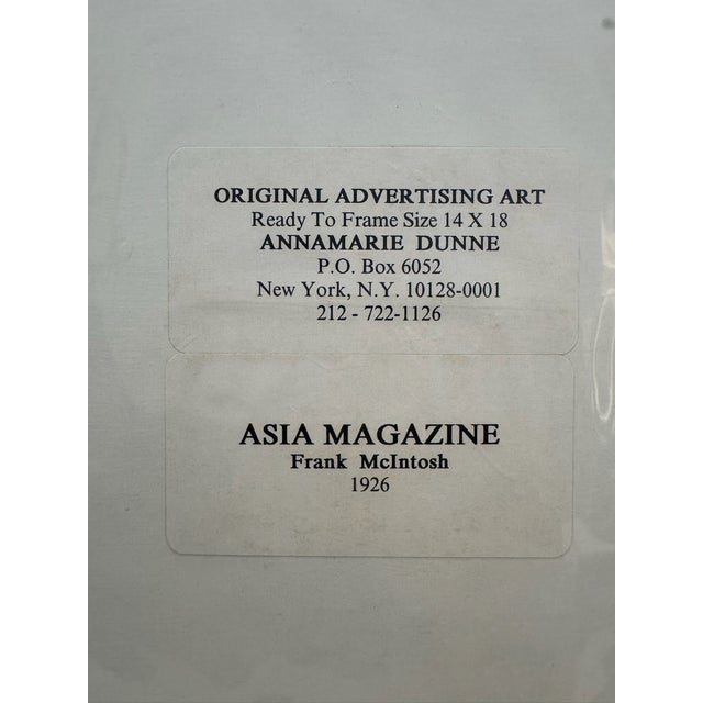 1920s 1926 Original Asia Cover, March, Frank McIntosh, Art Deco, Matted For Sale - Image 5 of 6