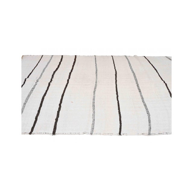Striped Vintage Turkish Hemp Kilim Rug - 6`4" X 9`0" For Sale - Image 4 of 6