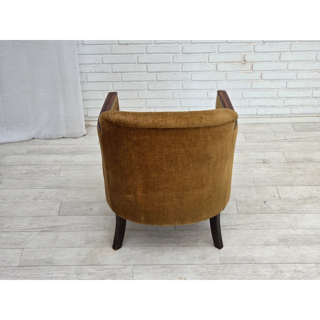 Vintage Danish Armchair in Furniture Velour and Ash, 1950s For Sale - Image 10 of 18