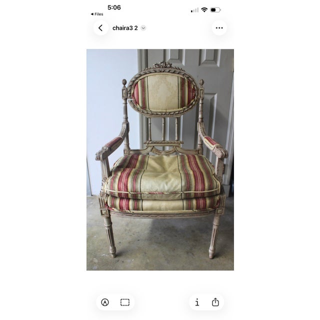 Late 20th Century Pair of Early 20th Century Louis XVI Revival Painted Armchairs, Circa 1900–1920 For Sale - Image 5 of 10