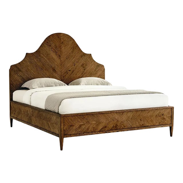 Oak California King Bed - Dark For Sale