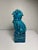 Chinese Vintage Chinese Turquoise Blue Glazed Ceramic Foo Dog Figurine For Sale - Image 3 of 6