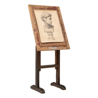 20th Century French Wooden Artist's Easel with Adjustable Tilt For Sale