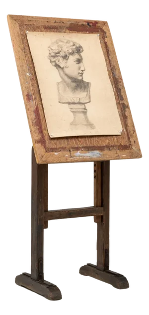 20th Century French Wooden Artist's Easel with Adjustable Tilt