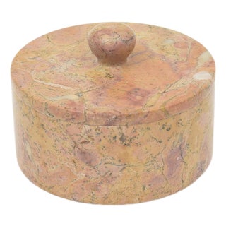 Vintage 1950's Soapstone Jewelry or Keepsake Box For Sale