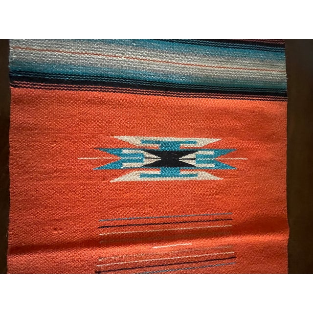 Spectacular New Mexico Large Orange 1930's Chimayo Weaving - Rare For Sale In Santa Fe - Image 6 of 8