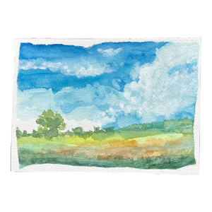 “Morning Meadow” Original Watercolor Landscape by Nancy Smith