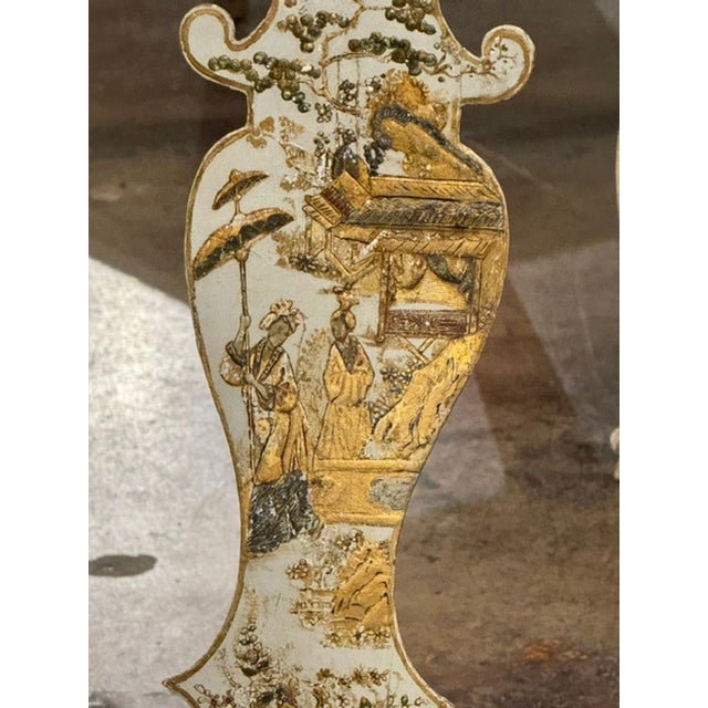 This item is a rare 19th century English Chinoiserie armchair, making it a valuable and sought-after piece for antique...