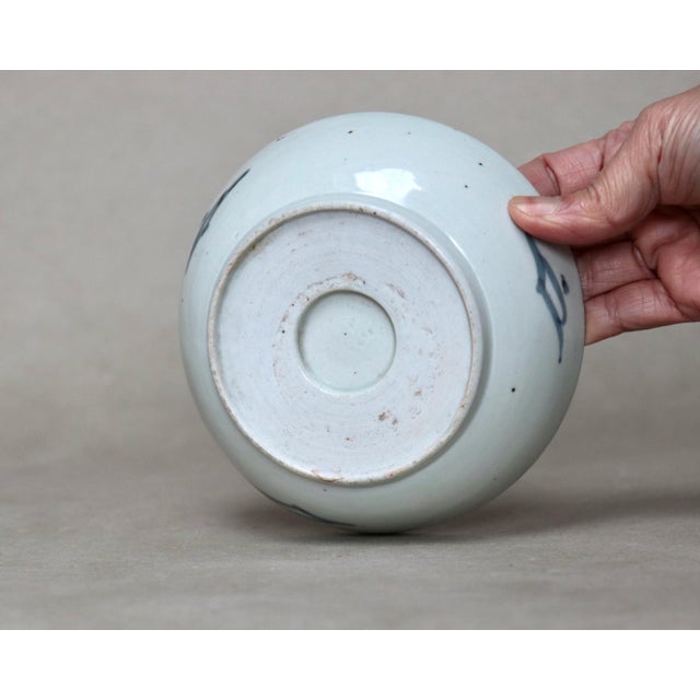 Antique White Late Edo Japanese Imari Porcelain Sometsuke Shallow Bowl For Sale - Image 8 of 8