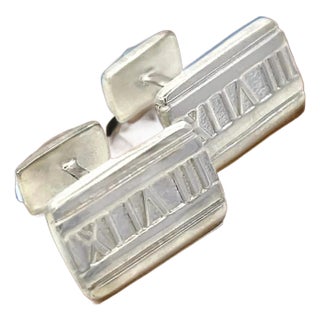 1990s Tiffany & Co Estate "Atlas" Cufflinks Sterling Silver, 2 Pieces For Sale